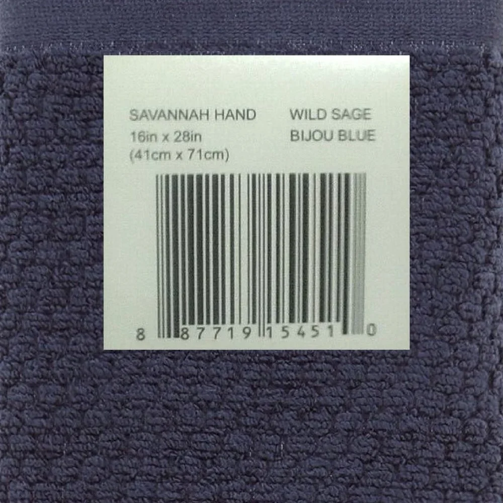 Wild Sage Savannah Quick Dry 90% Cotton HAND TOWELS = 2 Blue Fog + 1 Bijou Blue